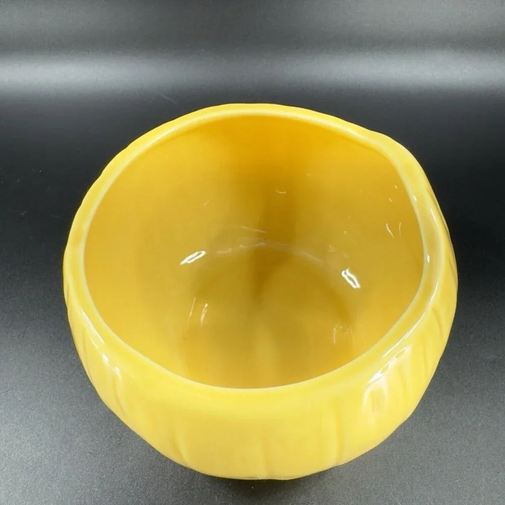 Crate & Barrel B Eigen Harvest‎ Yellow Pumpkin Squash Ceramic Bowl Canister Jar